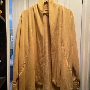 Cuddl Duds open front cardigan heather gold yellow